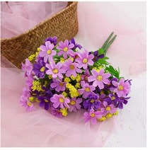 행잉화분걸이 행잉걸이 걸이화분 데이지 작고 신선한 플라스틱 인공 국화 분재 화분 꽃 풍경 홈 장식, 07 purple_01 6pcs