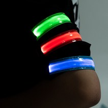 3가지 모드 LED 야간 야광 스포츠 레져 발광 암밴드 야광팔찌 자전거 킥보드 반사대, 레드