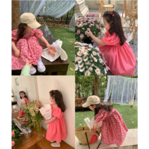 1+1 여름신상 퍼프 바닐라 원피스 (플라워 + 단색) / 끌레르키즈