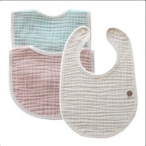 바니블라썸 소라핑크 거즈 토끼 턱받이 3종 세트, 혼합색상, 21 x 31 cm