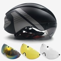 남성 여성 자전거헬멧 전동킥보드 헬멧 빅사이즈 wildside aero 자전거 헬멧 3, 블랙 실버 4 렌즈, m