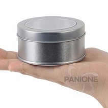 원샵 원형 틴케이스 캔들틀 원형통 방산시장캔들, 90x35mm - 투명창