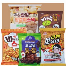 (푸드킹) 바베큐맛스낵 라멘뽀식이 바삭칩초코츄러스맛 초코맛통칩 고소한한입인절미스낵 5종, 단품