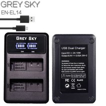 니콘 카메라 호환 백업 배터리 D3100 D3200 D3300 D3400 D3500 D5600 D5100 D5200 P7000 LCD USB 충전기 4PCS 1500mAh, 충전기 1 개