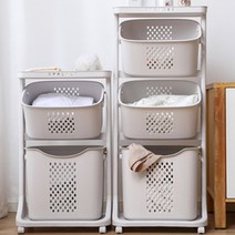 제이와이홀딩스 빨래통 트롤리 이동식 세탁실 2단 3단 다용도 수납장