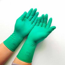 일회용라텍스장갑 옥스포드 고퀄리티 주방화장실 용역 기계 물 산업 내마모성 오래사용 방호 딩칭 2919070859, 그린 옥스포드 XL 야드 10 겹