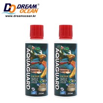 AZOO 아쿠아가드 어항 약품 염소 제거제 물갈이 물잡이 물잡이약, 2개, 250ml