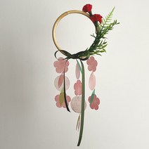 [호유즈] 호유즈꽃집 카네이션 리스 자개모빌 DIY-KIT_레드(M), 레드(M)
