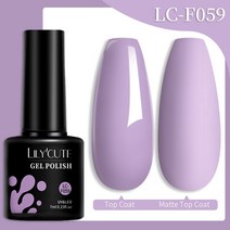 네일아트 LILYCUTE 7ml 베이스 젤 매니큐어 밝은 색상 반영구 흡수 UV LED 강화 네일 아트 닦을 필요 없는 탑 코트, 57 LC-F059