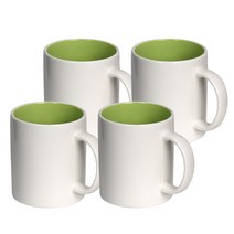 머그컵 인기모음 100종 4p 세트 머그컵 화이트머그 칼라머그 컵, 1개, 쿠르제 머그-인그린 4p