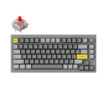 keychron q1 v2 qmk 손잡이 완전 조립 맞춤형 기계식 키보드 mac windows 용 75 레이아웃 type-c 유선 키보드, 은회색 - b, 게이트론 G 프로 레드