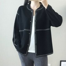 라인 럭셔리 스티치 가디건 자켓 인기집업 여자코트 명품 자켓