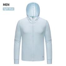 사계절캠핑 긴 소매 자외선 야외 낚시 얇은 해변 여름, 10.men light blue - XXL