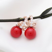 14k 18k 로즈골드 귀걸이 산호 핑크 골드 데일리 선물 (E220) 체리스쥬얼리