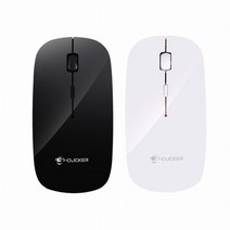 지클릭커 저소음 무선마우스 T20, Black