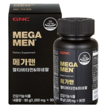 GNC 메가맨 멀티비타민 앤 미네랄 90g, 4개, 90정