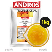 앤드로스 리플잼 18종 블루베리리플잼 안도로스 andros 과일쨈 딸기 망고 라즈베리 복숭아 오렌지 애플시나몬 화이트피치 청포도 체리 바나나 사과 칼리만시 카페음료 에이드 주스, 1kg, 1개