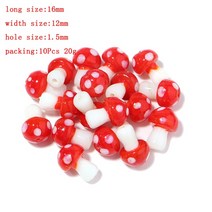 혼합 색상 버섯 비즈 유리 DIY 주얼리 제작 목걸이 팔찌 액세서리 로트당 10 개 20, 10pcs red 12x16mm
