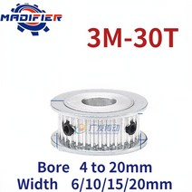 타이밍 풀리 동기 휠 유형 톱니 보어 선형 에 사용되는 너비 벨트용, 보어 10mm, 폭 20mm