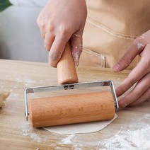HNW 나무 롤링 과자 피자 크래커 반죽 베이커 롤러 주방 요리 도구 액세서, 1개, Wood Color