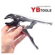 YBT 락킹플라이어 7인치 175mm인치 최대벌림 41mm 바이스플라이어 둥근형 원터치 그립플라이어 바이스 바이스그립 플라이어 클램프 크램프 락킹바이스 스패너 커팅 환봉 집게
