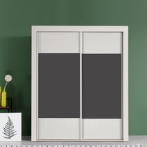 빅로드가구 키높이 헤이즈 슬라이딩 6자 장롱세트, 13) 라인-화이트 그레이(무광)