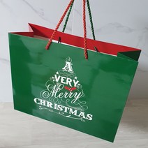 크리스마스 양면트리 코팅쇼핑백 3장 세트 선물쇼핑백 튼튼한 고급 코팅 종이가방, 크리스마스 양면트리 코팅쇼핑백 대형 3장