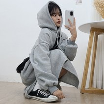 [간절기 기모]벌룬후드롱원피스