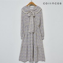 코인코즈 리본 세라카라 플라워 롱 원피스 (IY2SO2140)