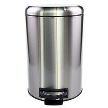 에이스샵 고급형 무소음 원형 스텐페달 휴지통12L 쓰레기통 음식물쓰레기통 분리수거, 1개