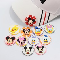 [더블이글] 디즈니 미키와 푸우 화이트칩 골프 볼마커 11개, 1세트 11개