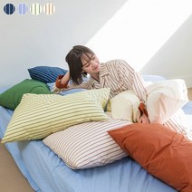 [23SS신상] 파운드 스트라이프 고밀도 항균 바이오워싱 베개커버 (50X70) 4종택1