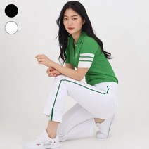 지니골프 여성여름골프바지 포유 삥줄 트임 부츠컷팬츠