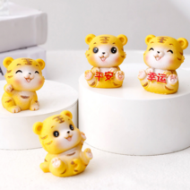 NICKKIM 닉킴 차량용 장식품 악세사리 자동차 인테리어 장식 소품 호랑이 미니어처, 행운 평안 호랑이 4종세트