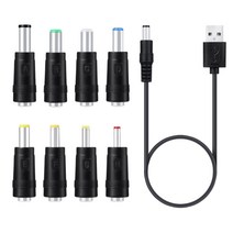 8in1 5V USB DC 5.5x2.1mm 3.5mm 4.0mm 6.4mm 플러그 충전 코드 팬 스피커 라우터 LED 램프 A0NB