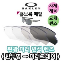 자체제작 오클리 홀브룩 메탈 편광 변색 미러 렌즈 자외선차단 라이딩고글 낚시 야구 스포츠 캠핑, (편광미러렌즈) 실버, 렌즈만 발송됩니다. (테는 미포함), 주문 후 교환 환/불 취소가 불가능합니다.