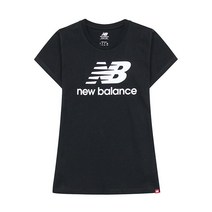 뉴발란스 뉴발란스 에센셜 스택드 로고 반팔티 여자 WT91546-BK