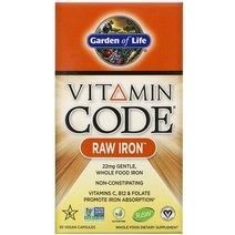 Garden of Life 비타민 코드 무가공 철분 베지 캡슐 30정 2팩