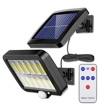 태양 열 벽 등 태양광 정원 야외 조명 솔라 led 계단 잔디 문주 센서 가로 외부 난간120led 태양 광 야외 모션 센서 벽 조명 방수 비상 보안 태양 광 전원 램프 정원, 120개 리모컨