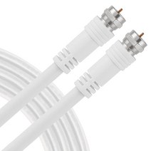 UltraPro RG6 동축 케이블 0.9m(3피트) 화이트 F타입 커넥터 이중 차폐 동축 입력 출력 TV 안테나 위성 DVR VCR 박스 홈시어터 52166162