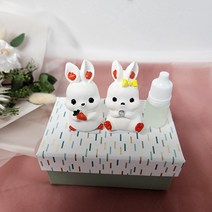 당근 토끼 차량 석고 방향제 차량용 디퓨저 악세사리 계묘년 리필 오일 증정, 컬러 토끼, 바닥 강력 양면 테이프, 러브미 향