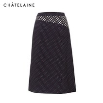 샤트렌 도트 프린트 기하학패턴 스커트