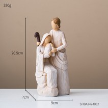 생일선물 집들이선물 인테리어인형 어머니의 날 가정 장식 액세서리 어머니와 아들 방 장식 가족 인형 공예 들 모델 장식, 높이 20.5cm 8.1인치