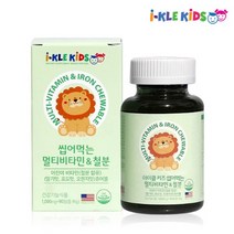 아이클키즈 씹어먹는 코끼리 모양의 포도맛 멀티비타민 앤 철분 1000mg x 90정 성장기어린이영양제, 4개
