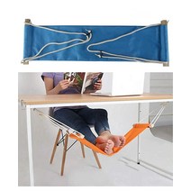 Home-organizer Tech 휴대용 조절 가능한 발 해먹 코너 책상 사무실 받침대 미니 밑 가정 사무실 비행기 여행 공부 휴식용(다크 블루), Light Blue