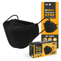 엠플러스 미세먼지 황사마스크 대형 KF80 블랙, 3개, 50개입