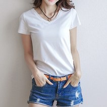 에이초이스 브이넥 베이직 기본 라운드넥 데일리 여성티셔츠 반팔티셔츠 코디하기좋은 티셔츠 이너티셔츠 여자티 여성반팔티 여름티