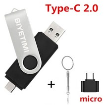 초소형 대용량 특이한 usb메모리 크리스마스선물 Biyetimi-타입 C usb 플래시 드라이브 128GB OTG 2.0 64GB, 01 Black_08 512GB