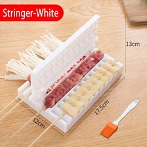 바베큐 스트링거 빠른 꼬치 케밥 메이커 상자 기계 쇠고기 고기 야채 스트링 그릴 바베큐 주방 액세서리 바베큐 가제트, 하얀