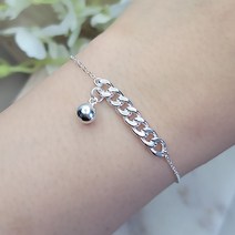 실버 커브체인 은볼 팔찌 bracelet / 실버전문 올스샵